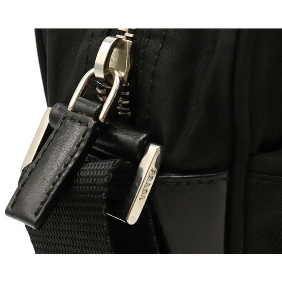 Prada Shoulder Bag Diagonal Nylon Leather Black Hardware - Picture 8 of 9